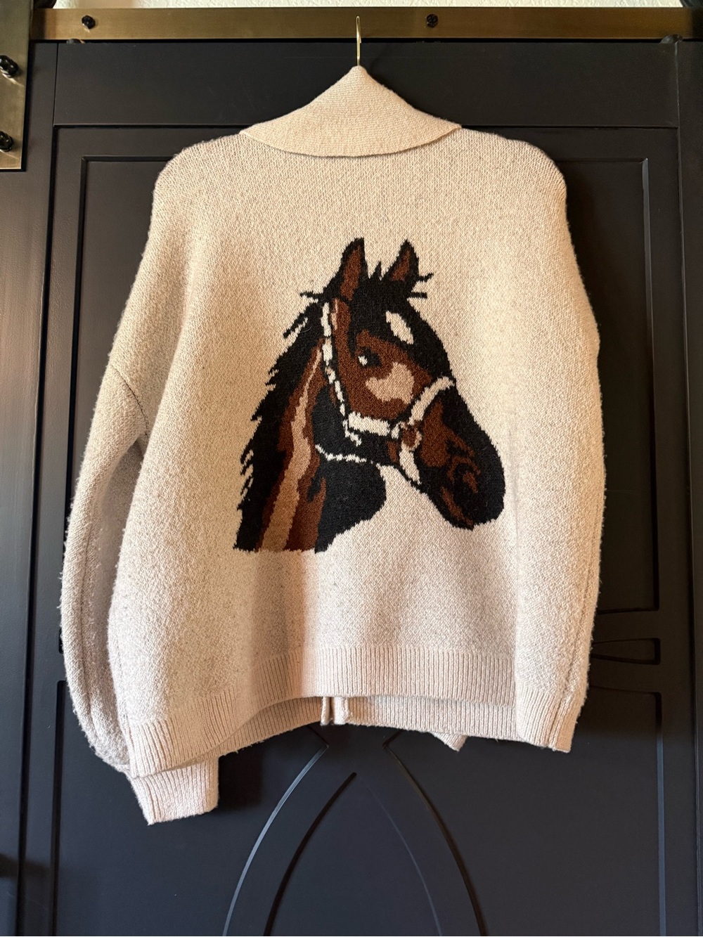 VICI Horse Cardigan Sweater Oversized Western Equestrian Style XS/S fits up to L